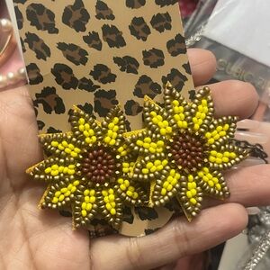 Sunflower Beaded Earrings